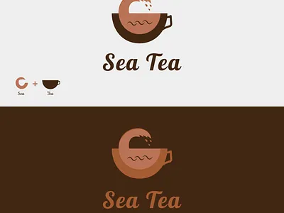 Sea Tea branding creative logo design graphic design idea creation logo logo creation logo design minimal design minimal logo sea waves tea cup