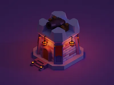 Stronghold 3d building game illustration night stronghold