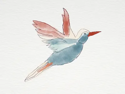 Eight Days A Week birds design digital art first creation freedom graphic design illustration illustrations krita sketch watercolour