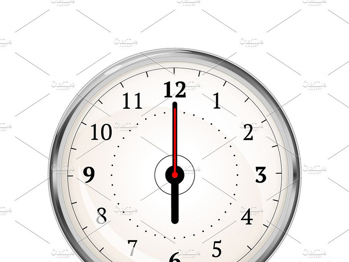 Realistic clock face showing 0600 by BestPics on Dribbble