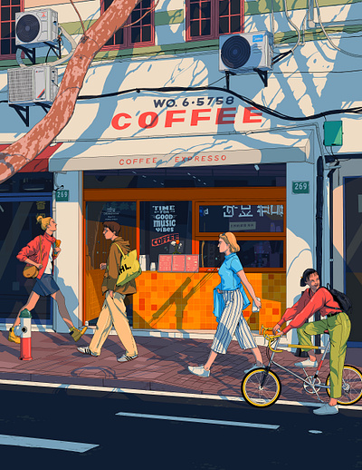 The Coffee Shop ☕ art design illustration sajid