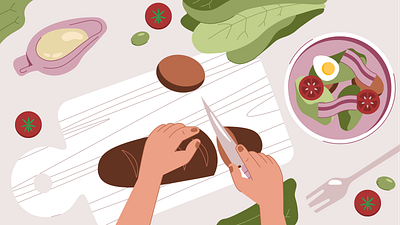 Mindful eating illustration 2d illustration branding flat flat illustration illustration ui ux vector