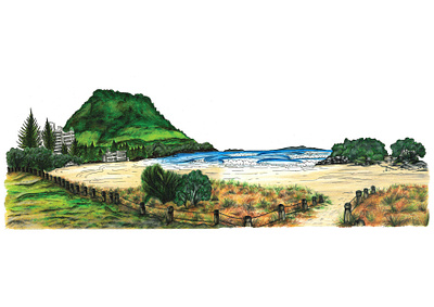 Mount Maunganui art print art artwork design