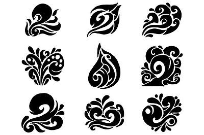 Black Water Ornament Tattoo Vector design graphic design inspiration logo vector