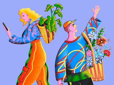 Community Gardens art color design flat illustration vector