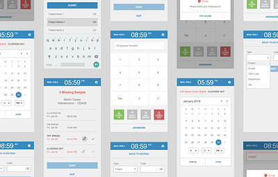 Employee Time Clock - Web app for all devices employee clock uxui webapp