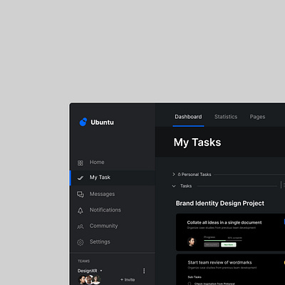 Ubuntu To-Do Dashboard app design ui ux