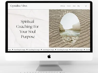 Crystalline Vibes- A Spiritual Coach Website branding consciousness design esoteric graphic design homepage layout logo mindful mystical spiritual