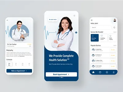 Doctor Appointment App android app apps call screen doctor appointment doctor apps doctors ios ios app medical medical app design medical apps medical consultation minimal onboarding profile ui design user experience userinterface ux design