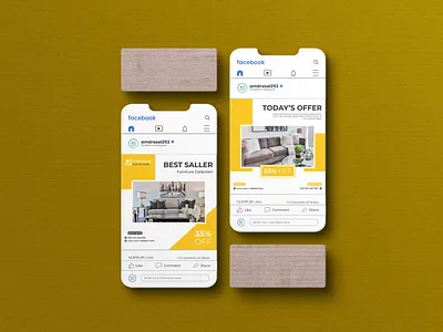 Furniture social media post template banner creative design facebook furniture graphic design instagram post premium promotion social social post square template web