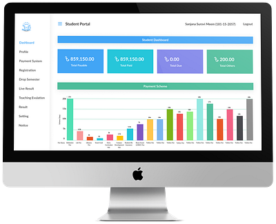 Student portal dashboard design design education dashboad landing page landing page design portal student student portal student portal dashboard design ui uiux ux web landing page