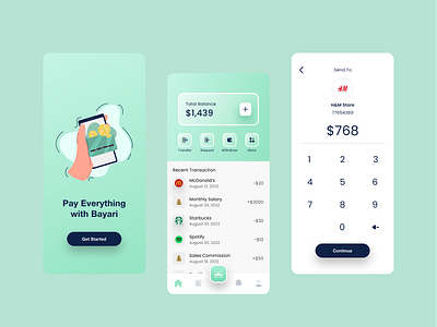 Bayari - Digital Wallet App app apps clean design digital wallet illustration ui uiux ux