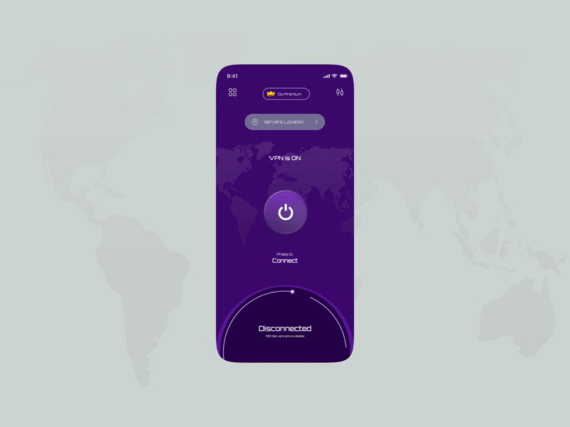 VPNIFY animation appdesign application design mobile motion graphics ui uidesign ux uxdesin vpn vpndesign