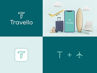 Letter T + Plane Logo Design brand identity branding clean creative design flat logo graphics designer journey logo letter logo letter t logo logo logo designer logo mark logodesign minimalist logo plane logo tour logo travel agency logo travel app icon travel logo