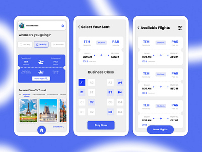 Ticket Reservation Application UI app graphic design mobile ui