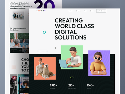 Web Agency 3d agency business company consultant creative agency design digital agency digital marketing header hero homepage illustration landing page portfolio studio ui design ux ui web design website