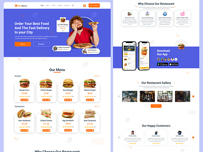 Food restaurant web Design 😋 design food food lending food lending page food restaurant website food web food website design lendign lending page lending page design ui ui ux web web design web designer website