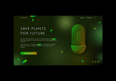 Save plants design dribbble future interface landingpage plant science tube ui uidesign uiux userexperience userinterface webapp