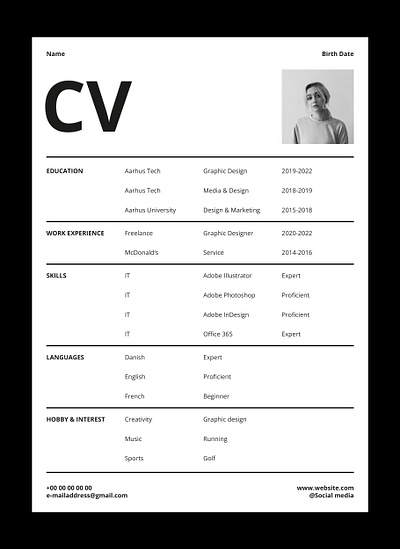 Swiss Style Resume CV Template a4 clean resume creative cv cv design cv template design designer resume flat indesign minimal minimalistic modern professional resume resume template swiss swiss style template typography