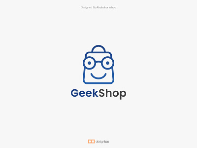 Geek Shop - Online Store Logo business logo ecommerce geek geek logo happy logo logo online shop online store shopping bag shopping logo