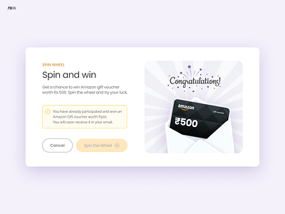 Modal - Win app branding design feedback game illustration logo loose material ui minimal modal modal design modern pop up spinwheel ui ux website win