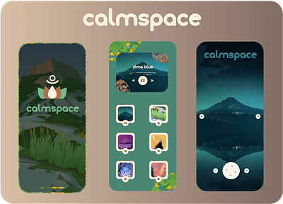 Calmspace - relaxing app app branding chill design graphic design illustration logo meditate meditation mobile app mobile design mobiledesign relax relax app ui ux vector web web design