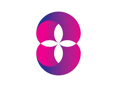 Number Eight Flower Logo For Sale branding design eight flower identity lettarmark logo