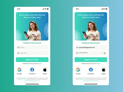 Sign up/Sign in-Mobile app mobile sign in sign up ui