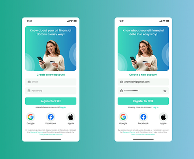 Sign up/Sign in-Mobile app mobile sign in sign up ui