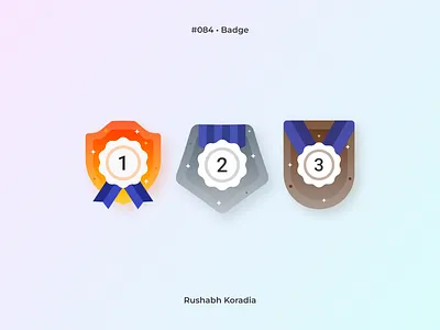 DailyUI 084 - Badge badge 84 badge ui branding daily ui challenge dailyui dailyui badge ui dailyui challenge dailyui day 84 day 84 dailyui design inspiration gold graphic design illustration logo medal medals rushabh koradia silver ui design ui inspiration