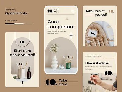 Brand "Take care" brand brand design branding design ecoproducts graphic design logo minimal social design ui