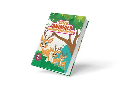 CUTE ANIMAL COLORING BOOK animal book branding coloring design graphic design illustration logo typography ui