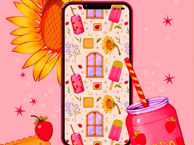Wallpaper art book book illustration branding children book children illustration design girl graphic design illustration illustration for kids kids kofi leaves logo portrait set summer ui wallpaper