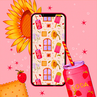 Wallpaper art book book illustration branding children book children illustration design girl graphic design illustration illustration for kids kids kofi leaves logo portrait set summer ui wallpaper