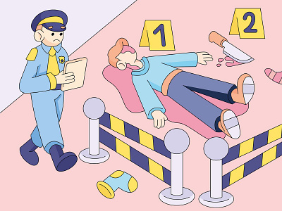 Crime scene crime crime scene illustration policeman victim