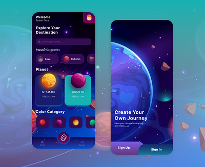 Explore Planets App Design 3d animation app branding design explore planets app graphic design illustration illustrator logo mobile app motion graphics planets planets app design ui ui design universe ux vector