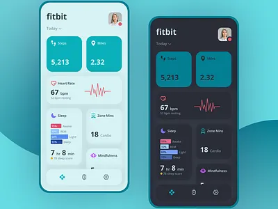 Fitbit App Redesign app concept design fitbit fitness app google redesign ui uiux user interface ux