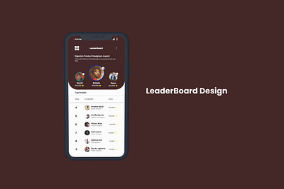 Leader Board Display app design branding daily ui dailyui dashboard design design illustration logo mobile designer typography ui uidesign uiux vector website design