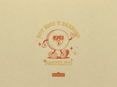 Pastelito cartoon character flat design food illustration retro venezuela vintage