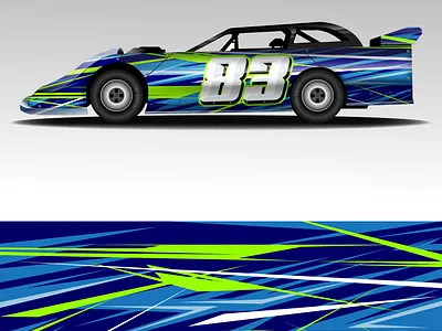 Racing car vector asphalt cra dirt late raing track vector