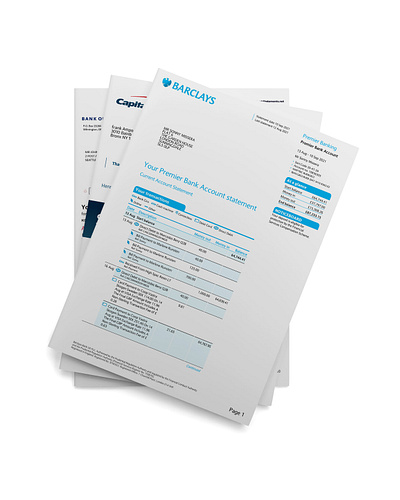 Bank Statement bank statement credit report id card payslip