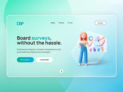 Survey Company Website design gradient hero illustration landing page mesh gradient minimalist ui ux web design webdesign