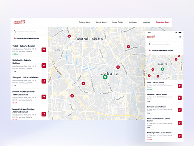 Hangry - Outlet Location 📌 app clean design figma free interface maps responsive ui ui design uidesign uiuxdesign ux web design