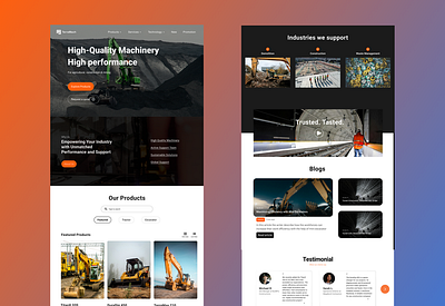 TerraMach - Construction website 3d architecture branding construction constructiondesign constructionvisualization dailyui e commerce landing page productpage ui