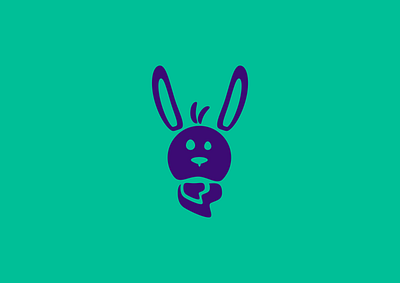 Bunny logo affinity designer animal bunny design graphic design green logo minimalist negative space purple rabbit vector vector art