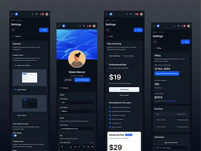 Setting Page - Mobile app app design dashboard design design system minimal mobile mobile app mode profile setting ui uikit