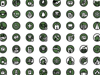 Icons for the City of Bend design graphic design illustration vector