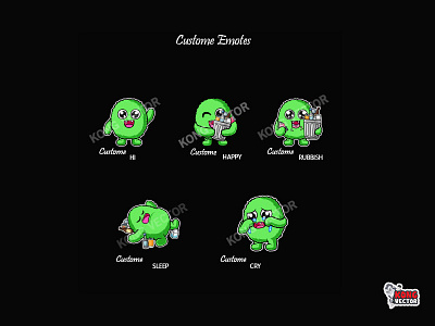 Custome Twitch Emotes cartoon design emoji emote emotes illustration twitch twitchemote twitchemotes