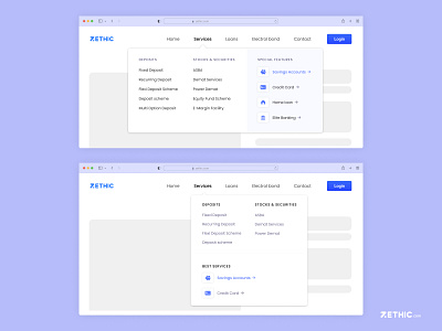 Website Menu - UI design figma megamenu ui ui ux web menu web navigation website website design zethic zethicstudio zethictech