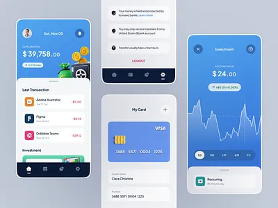 Finance App app balance bank banking card chart clean design finance finance app mobile money trade transaction ui ux visa